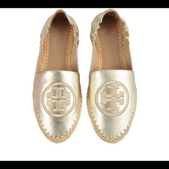Tory burch gold espadrilles Clearance